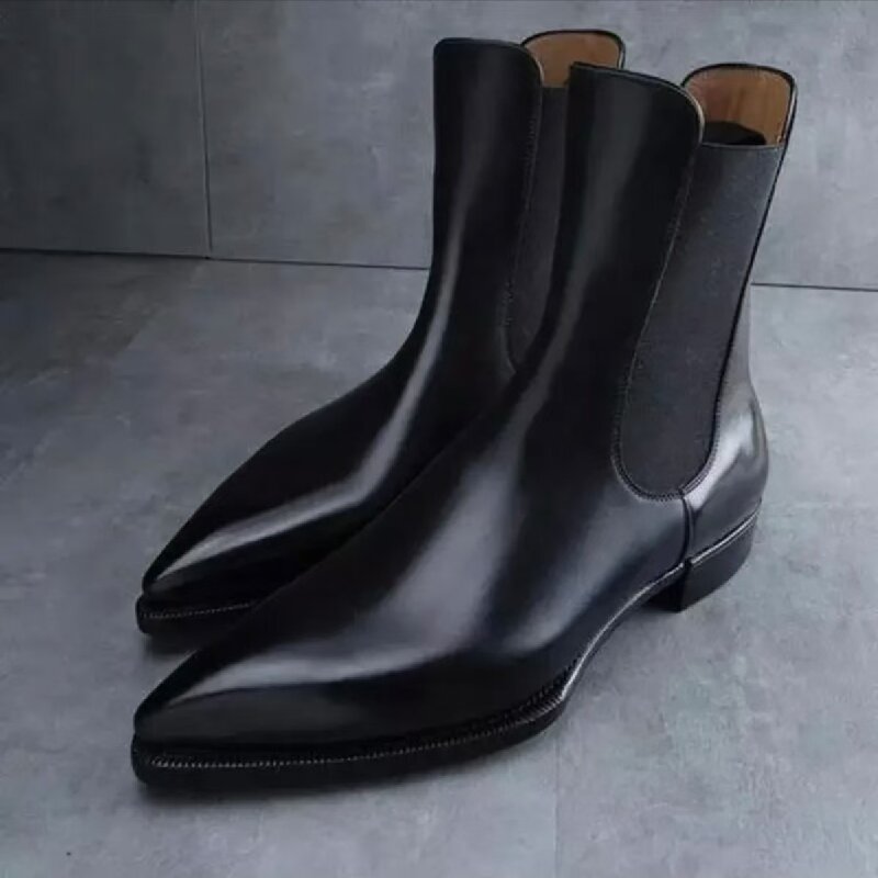 Men Formal Wear Brands - 남성 패션 첼시 부츠 블랙 원스텝