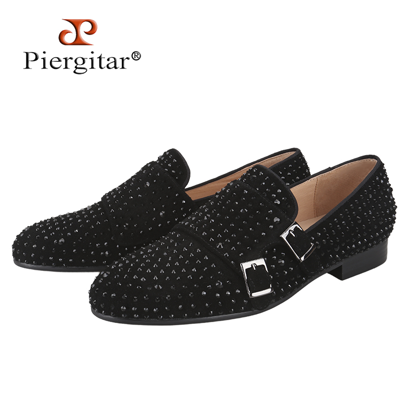 Men'S Style Formal Wear - Piergitar 새로운 블랙 스웨이드 남성 더블