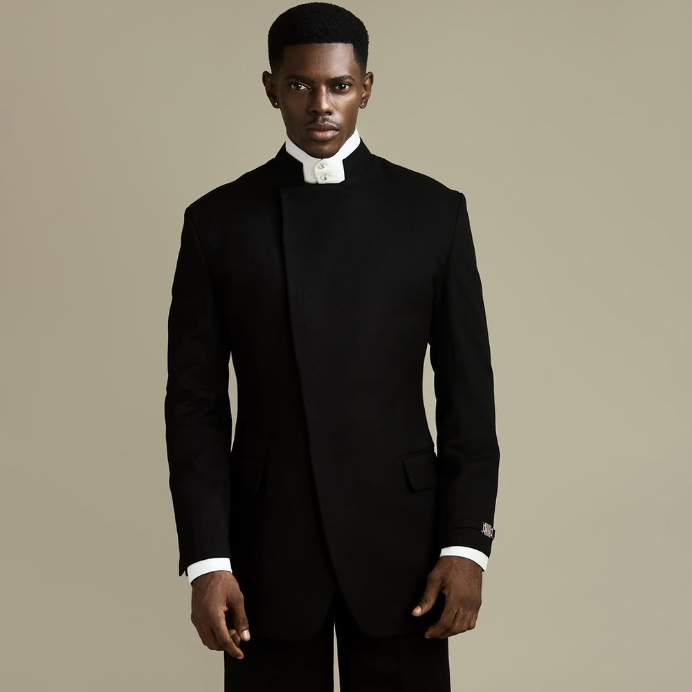 Men Formal Wear Outfits - 우아한 블랙 남성 정장 2피스 자켓