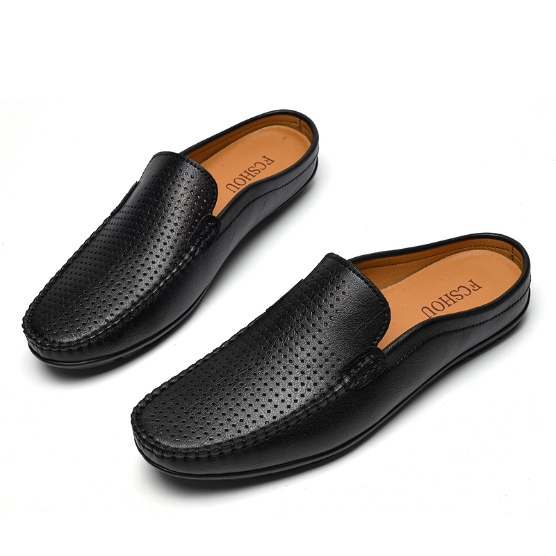 Men'S Luxury Formal Wear - 남성용 클로즈드 토 하프 슈즈 블랙