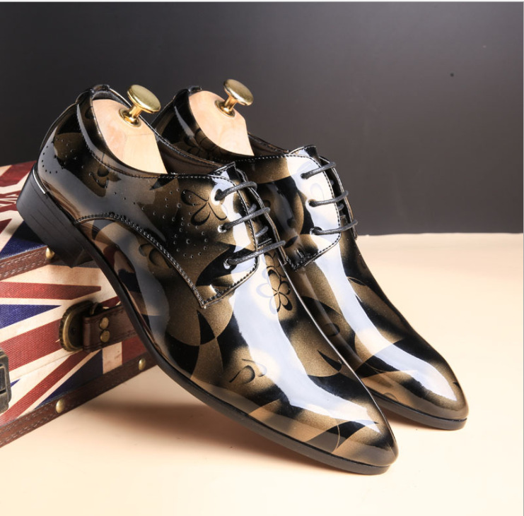 Men'S Luxury Formal Wear - 사무실 남성 드레스 신발, 꽃 패턴,
