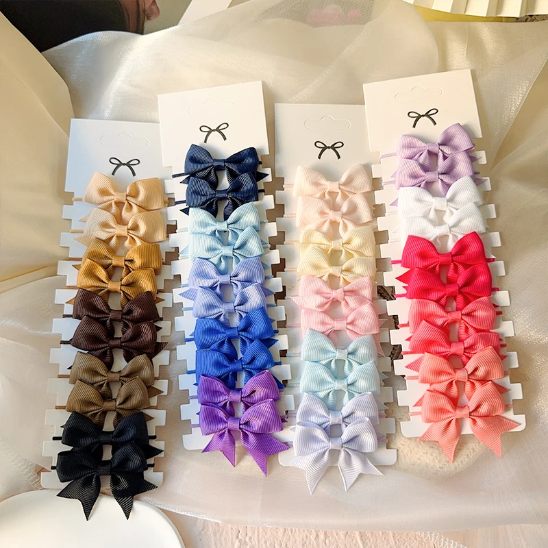 Tie Bar Clip - 10Pcs 3 스타일 활 탄성 머리