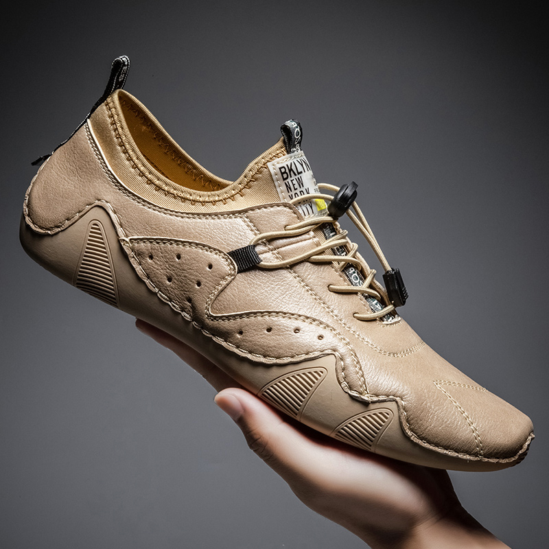 Men'S Luxury Formal Wear - 남성 운전 신발을위한 가죽 캐주얼 스니커즈