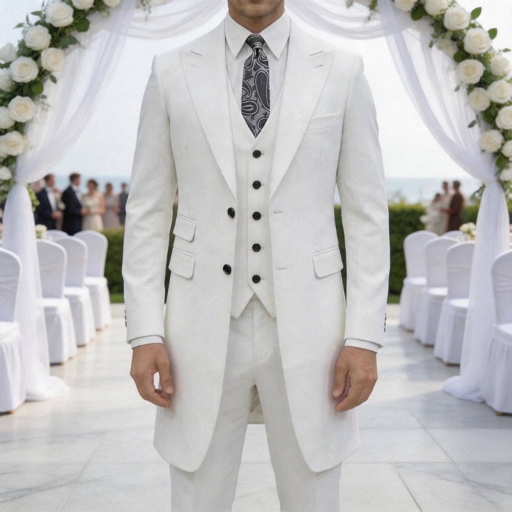Men Formal Party Wear Dress - 슬림핏 3피스 정장 남성복 롱자켓 맞춤