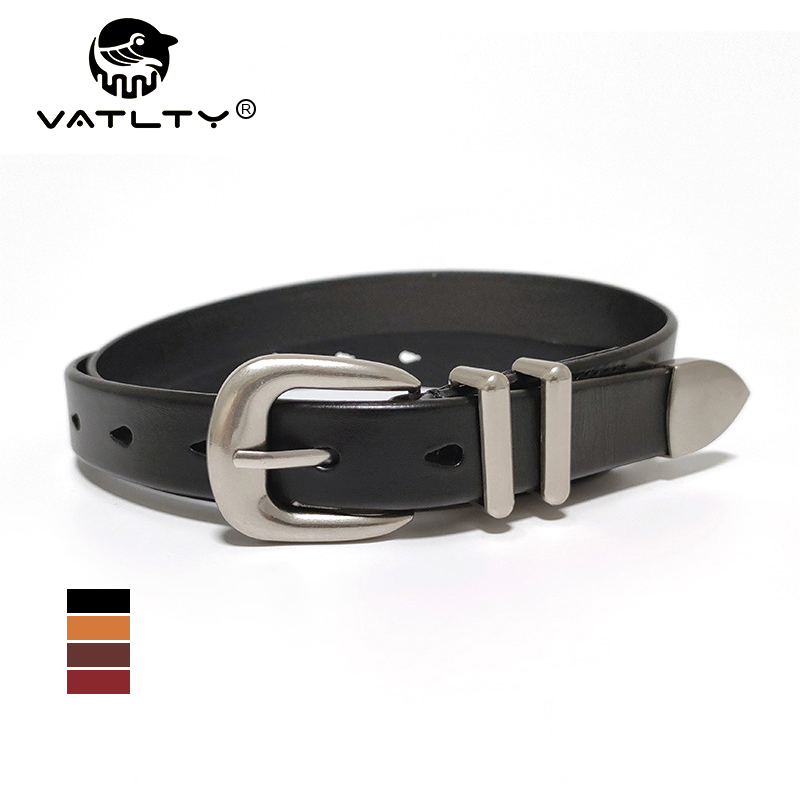 Formal Belt Leather Thin - VATLTY 2.3cm 여성용 가죽 벨트, 아연