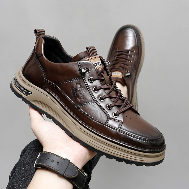 Men'S Luxury Formal Wear - 고급 천연 가죽 남성 캐주얼 비즈니스