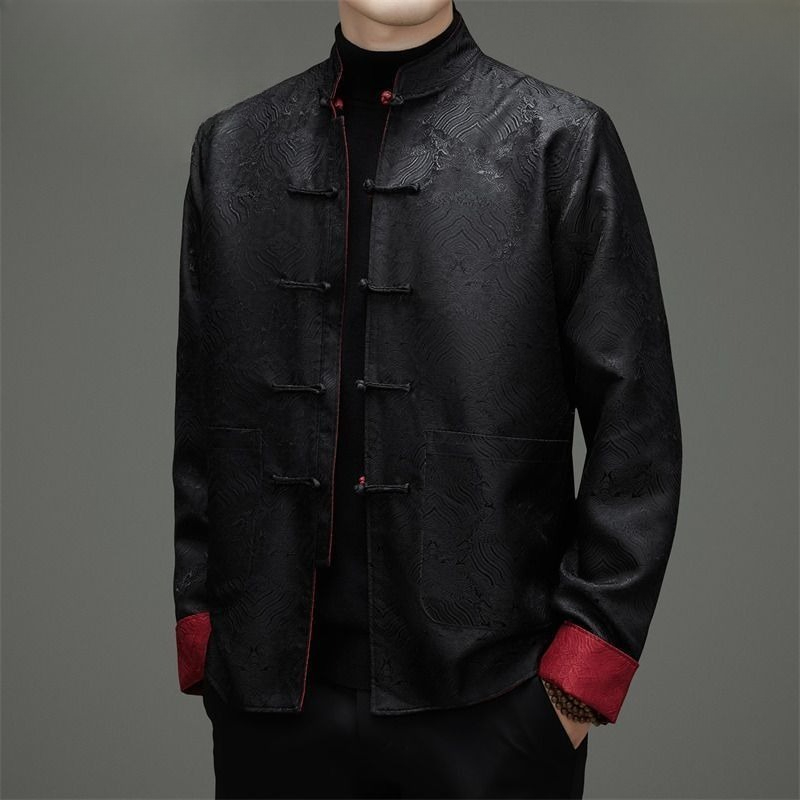 Men'S Style Formal Wear - 당나라 스타일 남성 긴팔 양면 코트