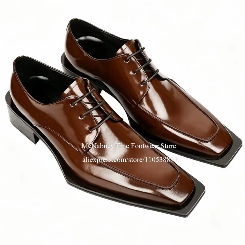 Men Formal Party Wear Dress - 스파이크 스터드 가죽 드레스 슈즈 레이스업