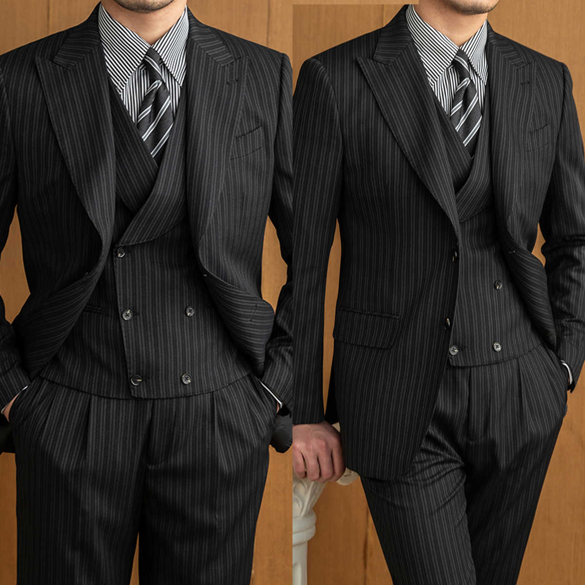 Wool Suit Jacket - 상업용 남성 정장 3피스 블레이저 조끼