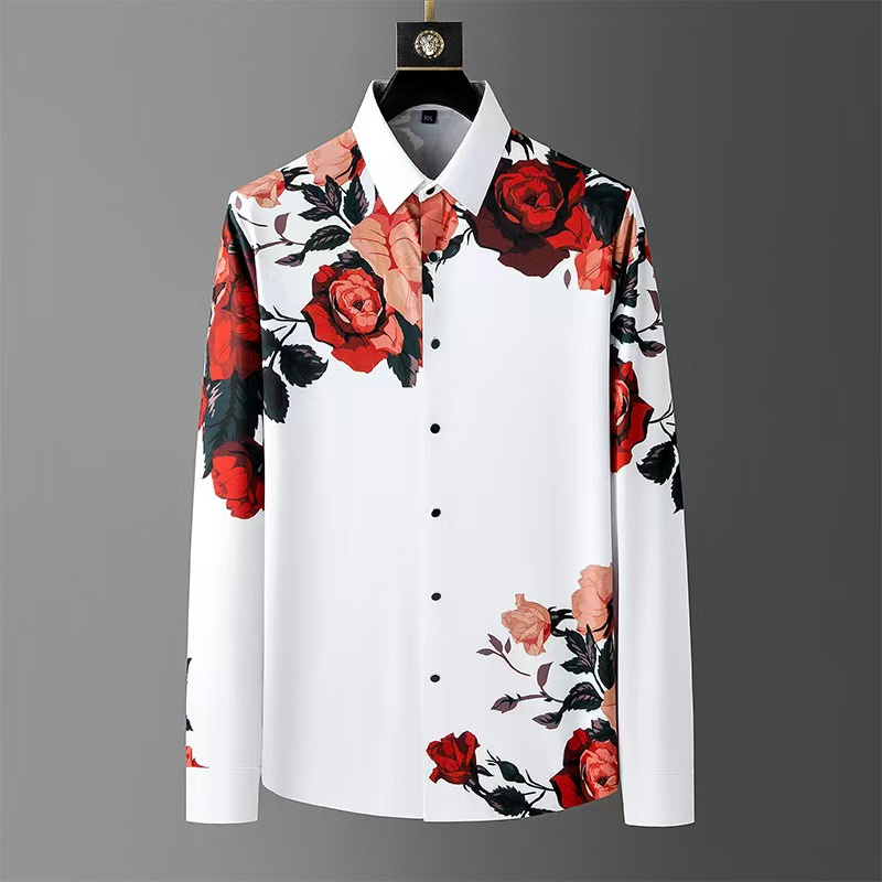 Men Formal Party Wear Dress - 럭셔리 고품질 망 빈티지 꽃 인쇄