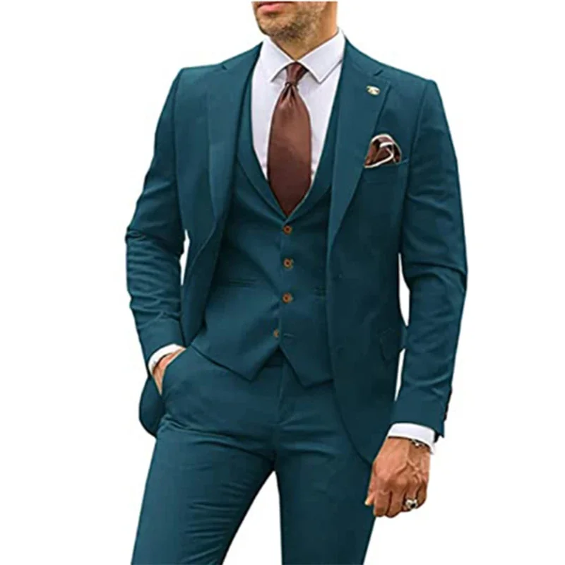Men Formal Party Wear Dress - 남성용 웨딩 정장 3피스 슬림핏 세트