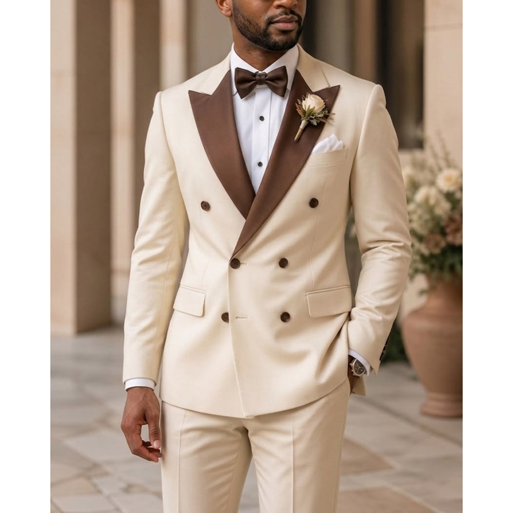 Men Formal Wear Outfits - 남성 더블 브레스티드 턱시도 수트 패션