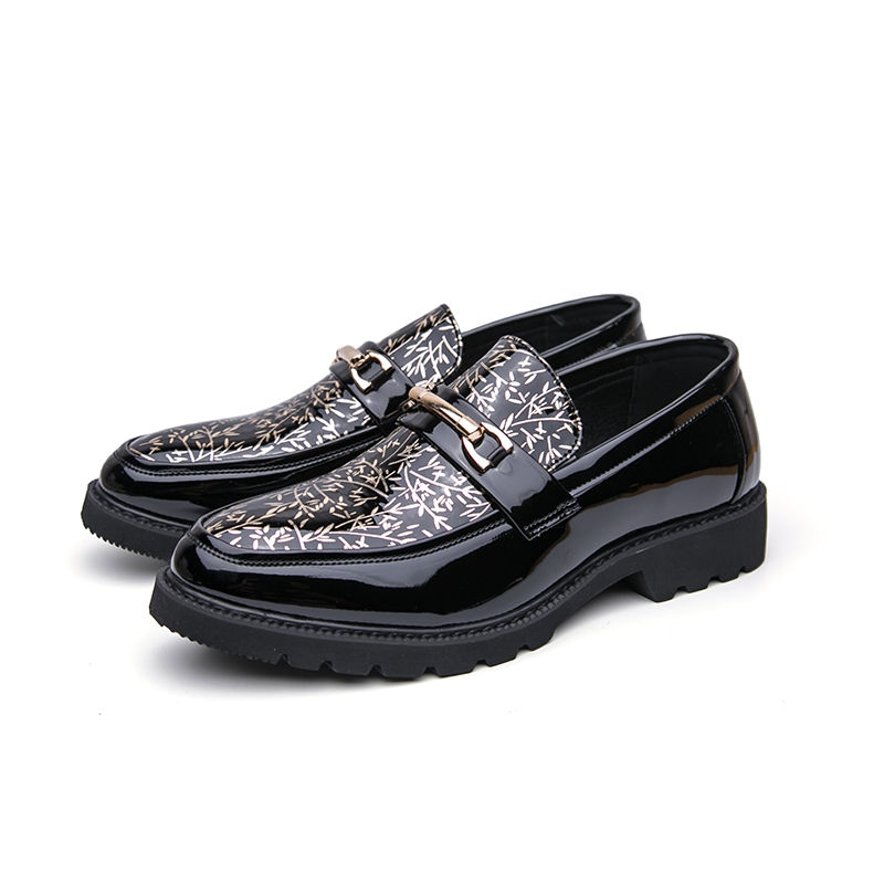 남성 투톤 대나무 프린트 에나멜 가죽 로퍼 메탈 호스빗 - Men'S Formal Attire 리뷰 및 가격