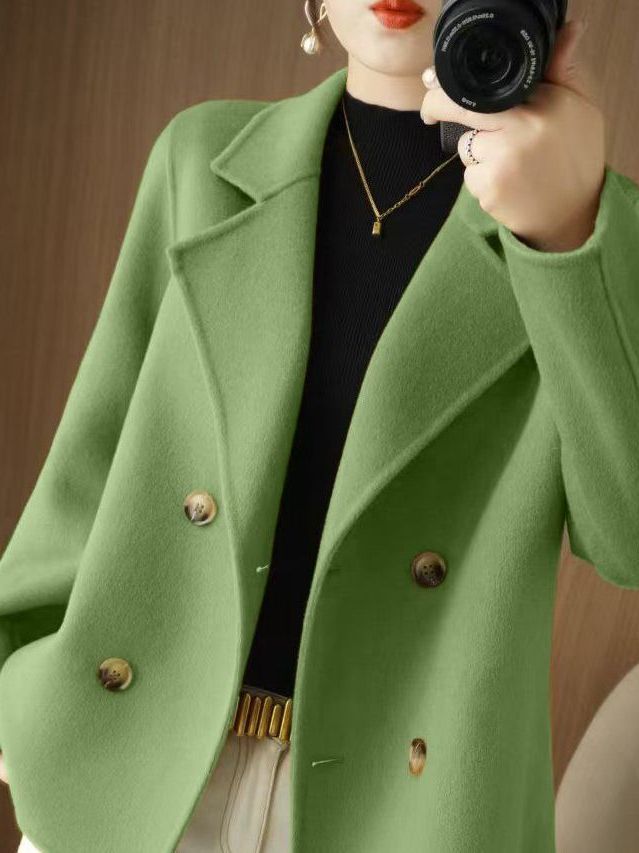트렌디한 두꺼운 모직 코트 여성용 정장 칼라 아우터 캐 - Wool Suit Jacket 리뷰 및 가격
