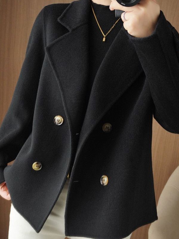 트렌디한 두꺼운 모직 코트 여성용 정장 칼라 아우터 캐 - Wool Suit Jacket 리뷰 및 가격