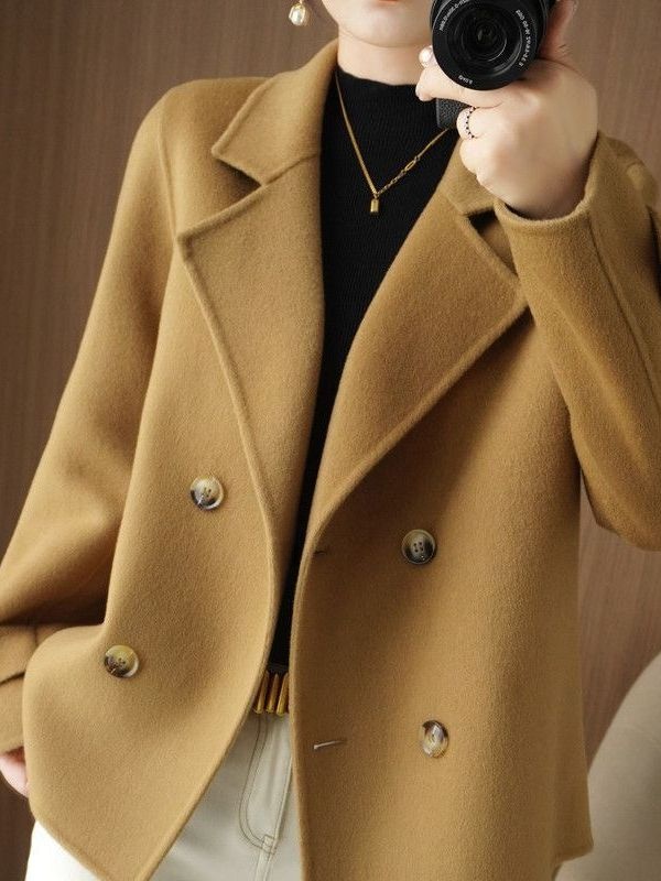 트렌디한 두꺼운 모직 코트 여성용 정장 칼라 아우터 캐 - Wool Suit Jacket 리뷰 및 가격