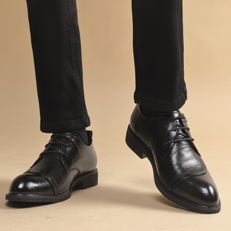 금속 리벳 디테일이 있는 가죽 옥스퍼드 슈즈, 레이스업 - Men Formal Party Wear Dress 리뷰 및 가격