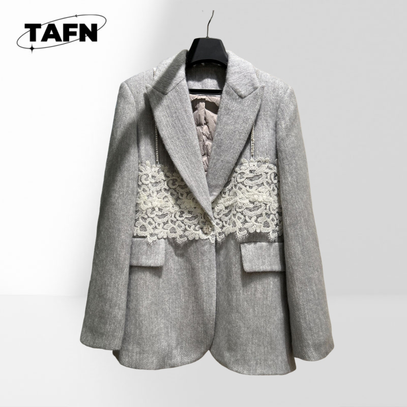 여성 클래식 격자 무늬 블레이저 세련된 정장 재킷 작업 - Wool Suit Jacket 리뷰 및 가격