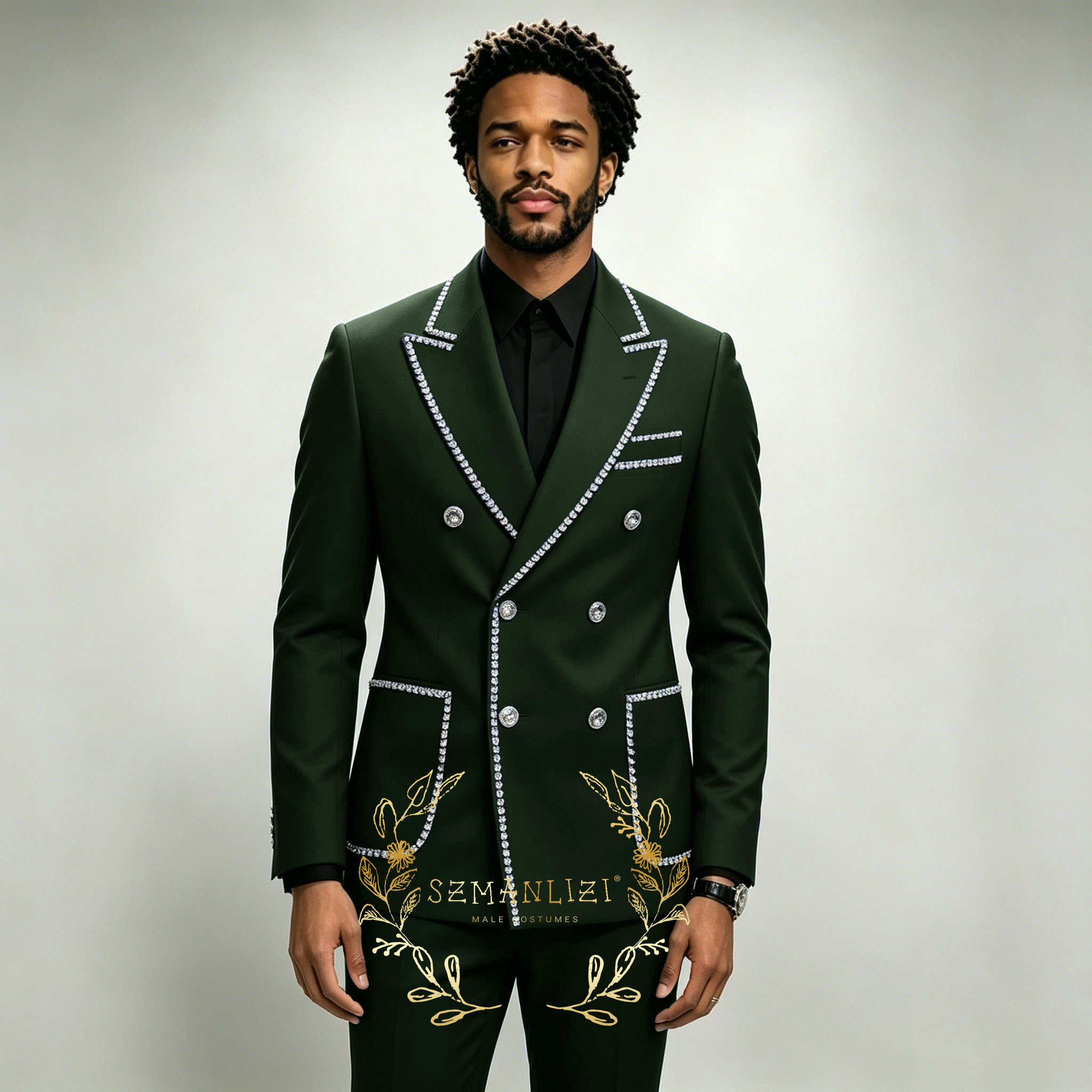 럭셔리 남성 정장 2피스 로얄 블루 크리스탈 피크드 라 - Men'S Formal Wear In Wedding 리뷰 및 가격