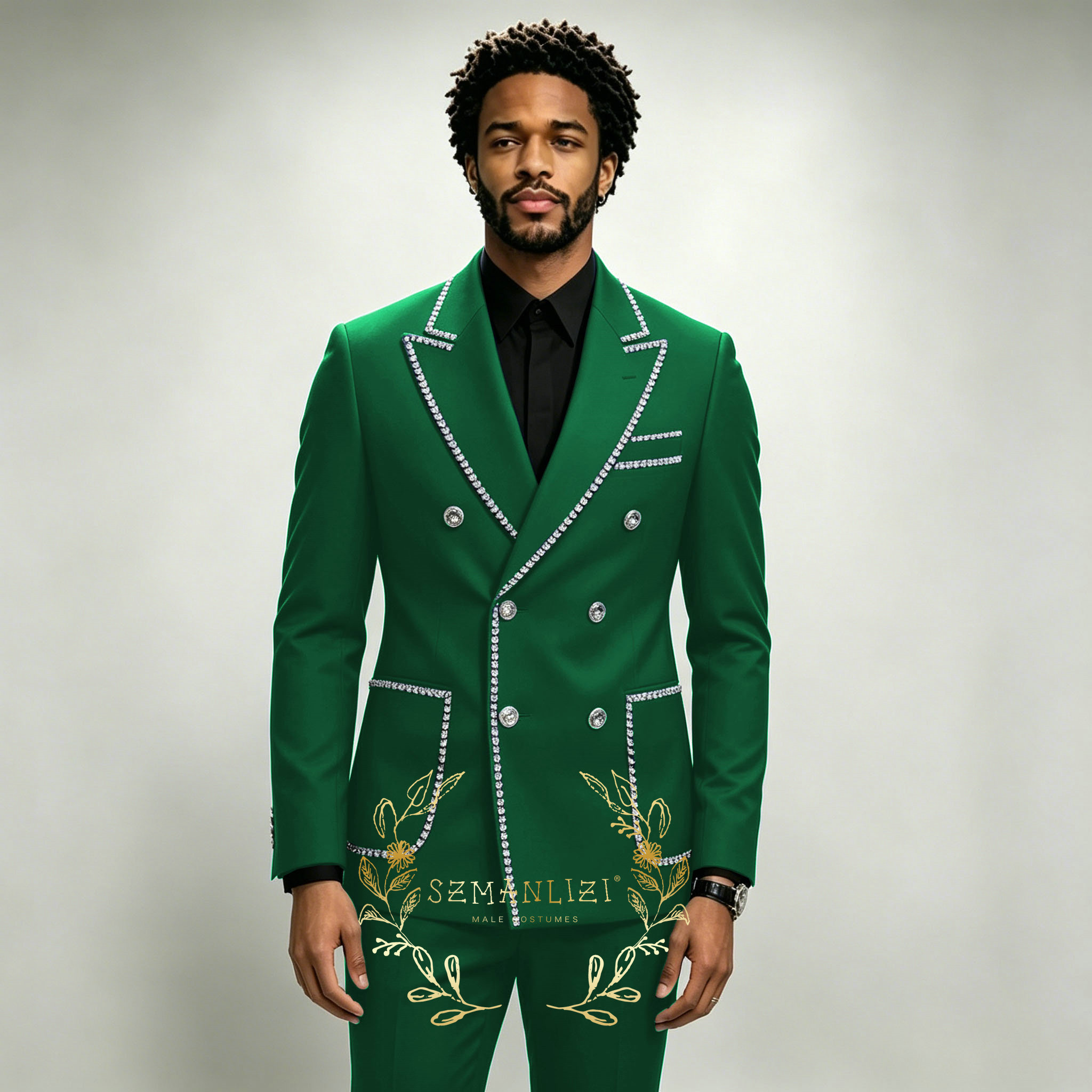 럭셔리 남성 정장 2피스 로얄 블루 크리스탈 피크드 라 - Men'S Formal Wear In Wedding 리뷰 및 가격