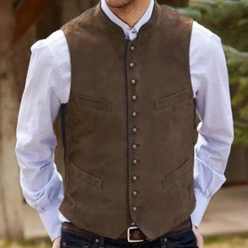 남성 조끼 커피 스웨이드 벨벳 싱글 버튼 조끼 결혼식  - Men Formal Wear Outfits 리뷰 및 가격