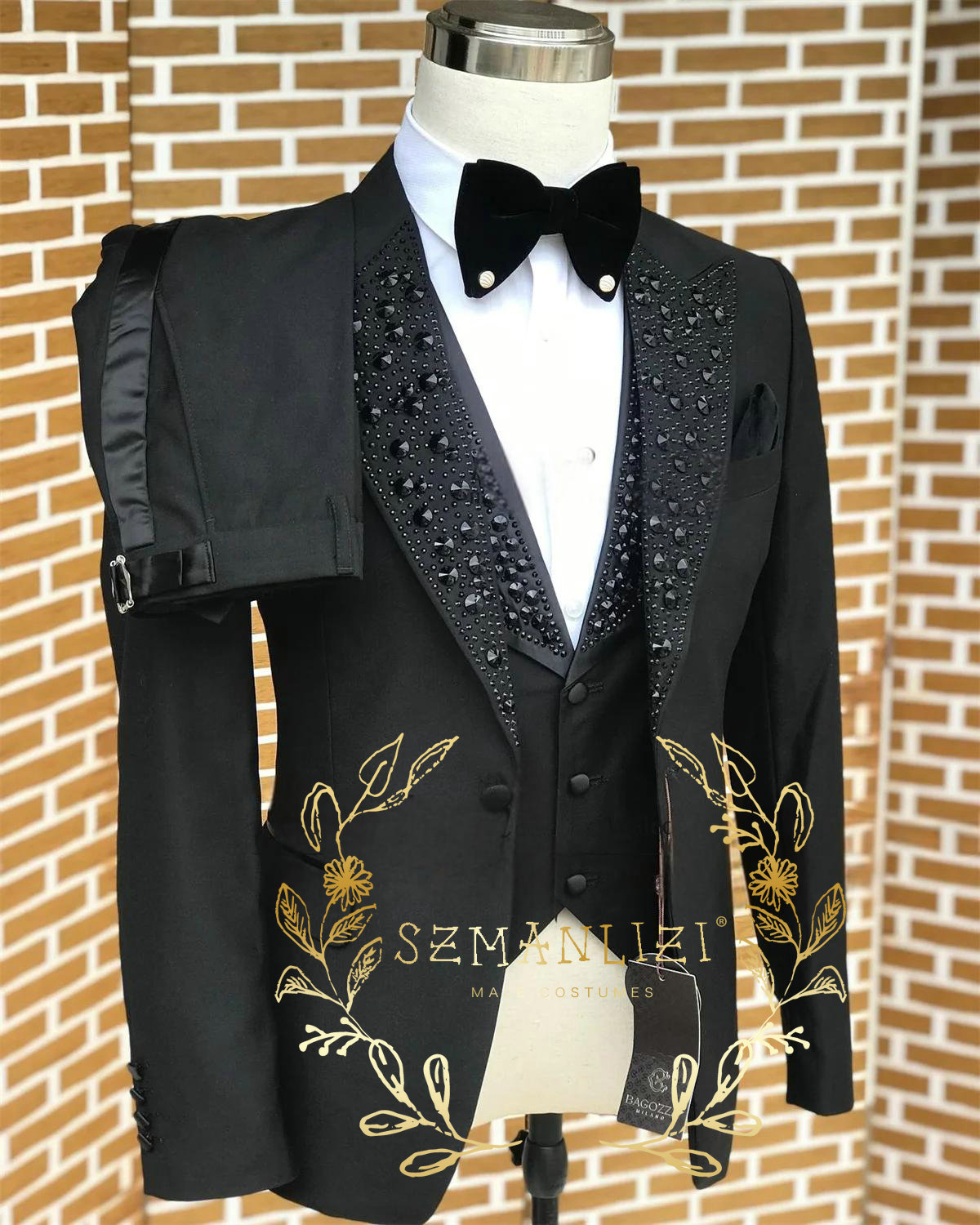 흑인 남성 정장 럭셔리 스톤 크리스탈 턱시도 맞춤형 신 - Men'S Formal Wear In Wedding 리뷰 및 가격