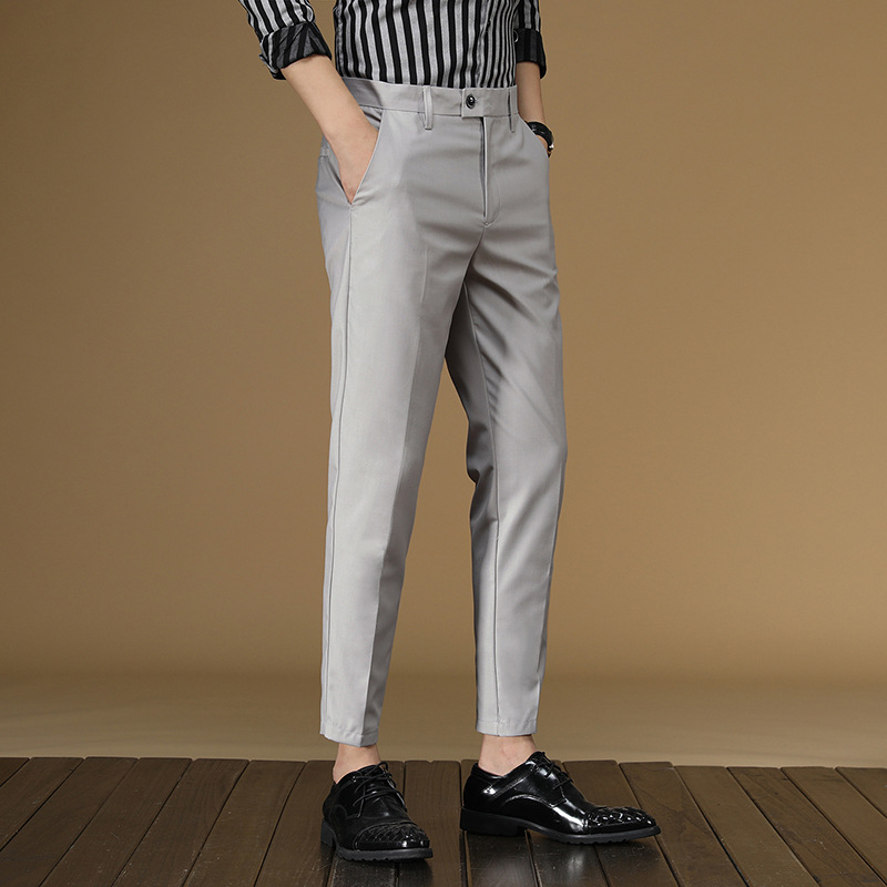 남성용 여름 정장 바지, 레드 블랙 카키 플랫, 포멀  - Men Formal Wear Dress 리뷰 및 가격