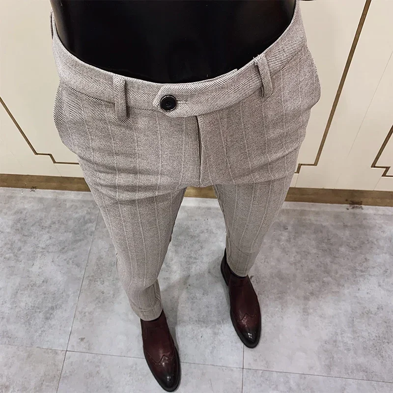 가을 겨울 두꺼운 모직 정장 바지 고품질 남성 비즈니스 - Men Formal Wear Dress 리뷰 및 가격