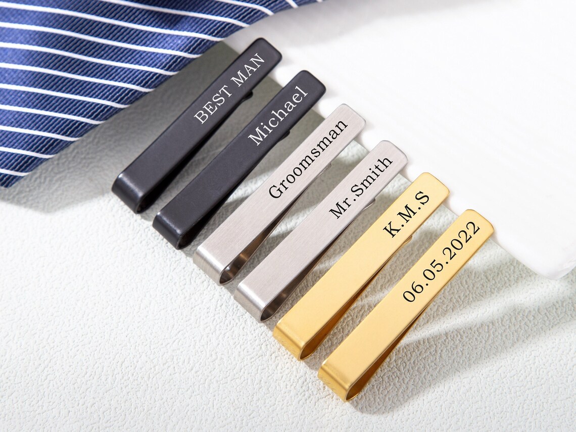 남자를위한 개인화 된 사용자 정의 이름 넥타이 클립 결 - Tie Bar Clip 리뷰 및 가격