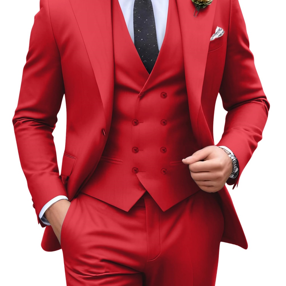 3피스 솔리드 컬러 남성 정장 웨딩 턱시도 신랑 의상  - Men Formal Wear Outfits 리뷰 및 가격