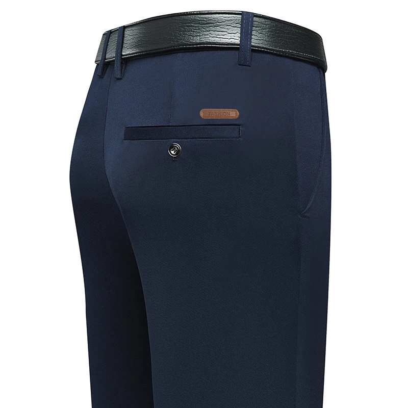 남성용 롱 스트레이트 레그 드레스 팬츠, 가죽 라벨 백 - Men Formal Wear Dress 리뷰 및 가격