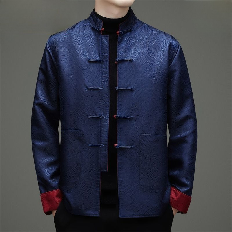 당나라 스타일 남성 긴팔 양면 코트 봄과 가을 중국 스 - Men'S Style Formal Wear 리뷰 및 가격