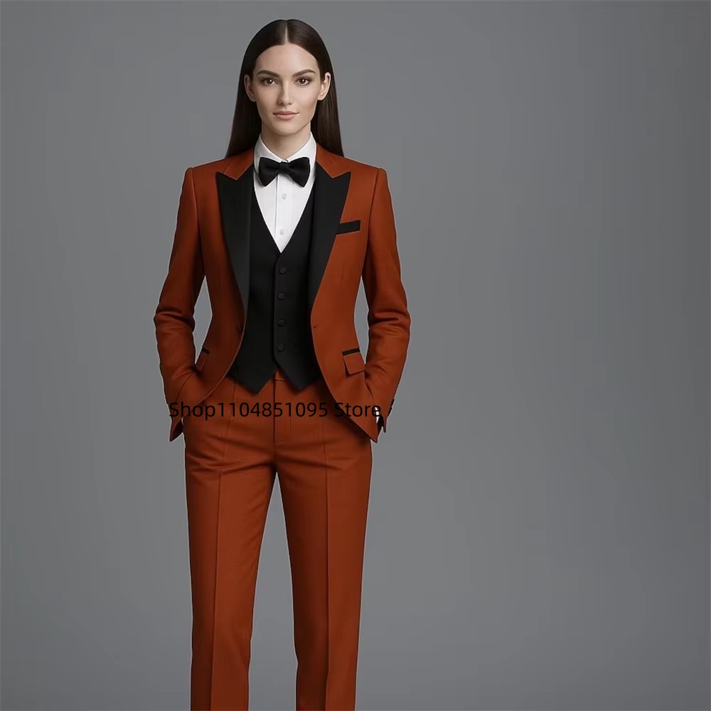 여성을위한 솔리드 패션 정장 3 조각 자켓 조끼 바지  - Wool Suit Jacket 리뷰 및 가격
