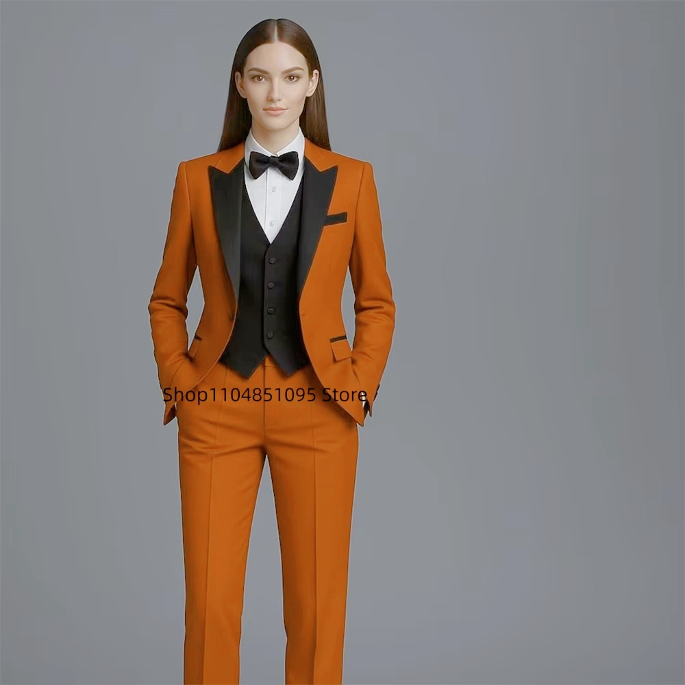 여성을위한 솔리드 패션 정장 3 조각 자켓 조끼 바지  - Wool Suit Jacket 리뷰 및 가격