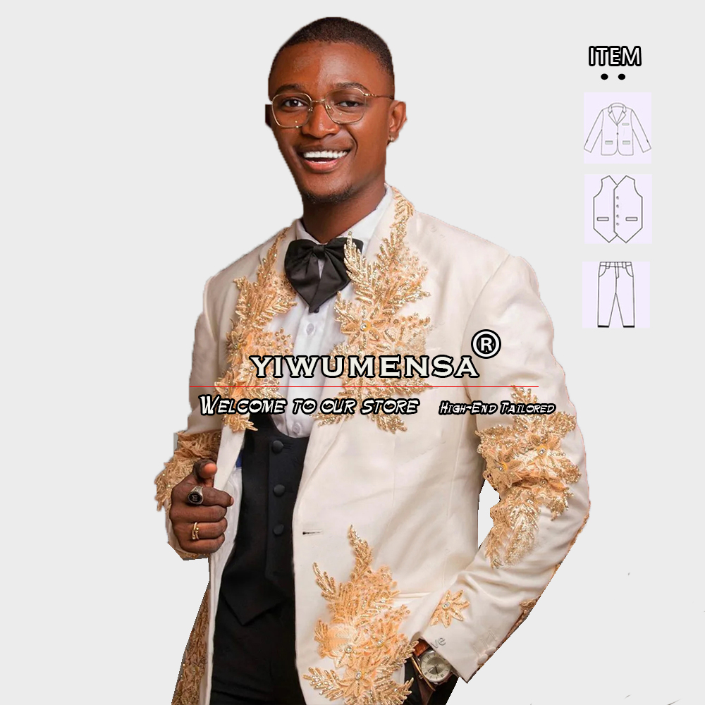 사용자 정의 3 조각 정장 남자 정장 신랑 착용 웨딩  - Men Formal Party Wear Dress 리뷰 및 가격