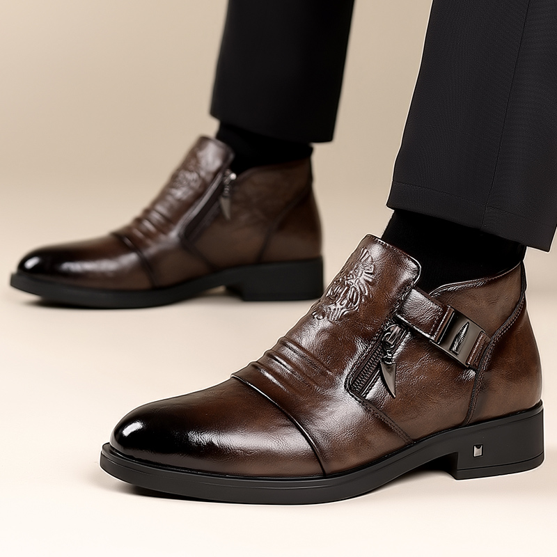 남성용 레트로 라이온 헤드 지퍼 드레스 슈즈 오피스 비 - Men'S Luxury Formal Wear 리뷰 및 가격