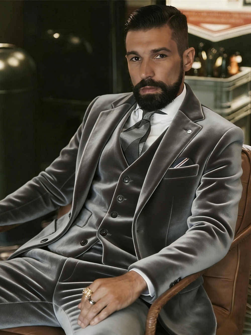 남성 벨벳 정장 3피스 댄스 파티복 노치드 라펠 남성  - Men Formal Wear Outfits 리뷰 및 가격