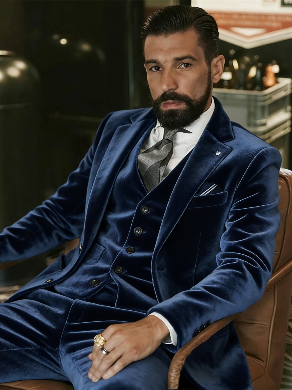 남성 벨벳 정장 3피스 댄스 파티복 노치드 라펠 남성  - Men Formal Wear Outfits 리뷰 및 가격