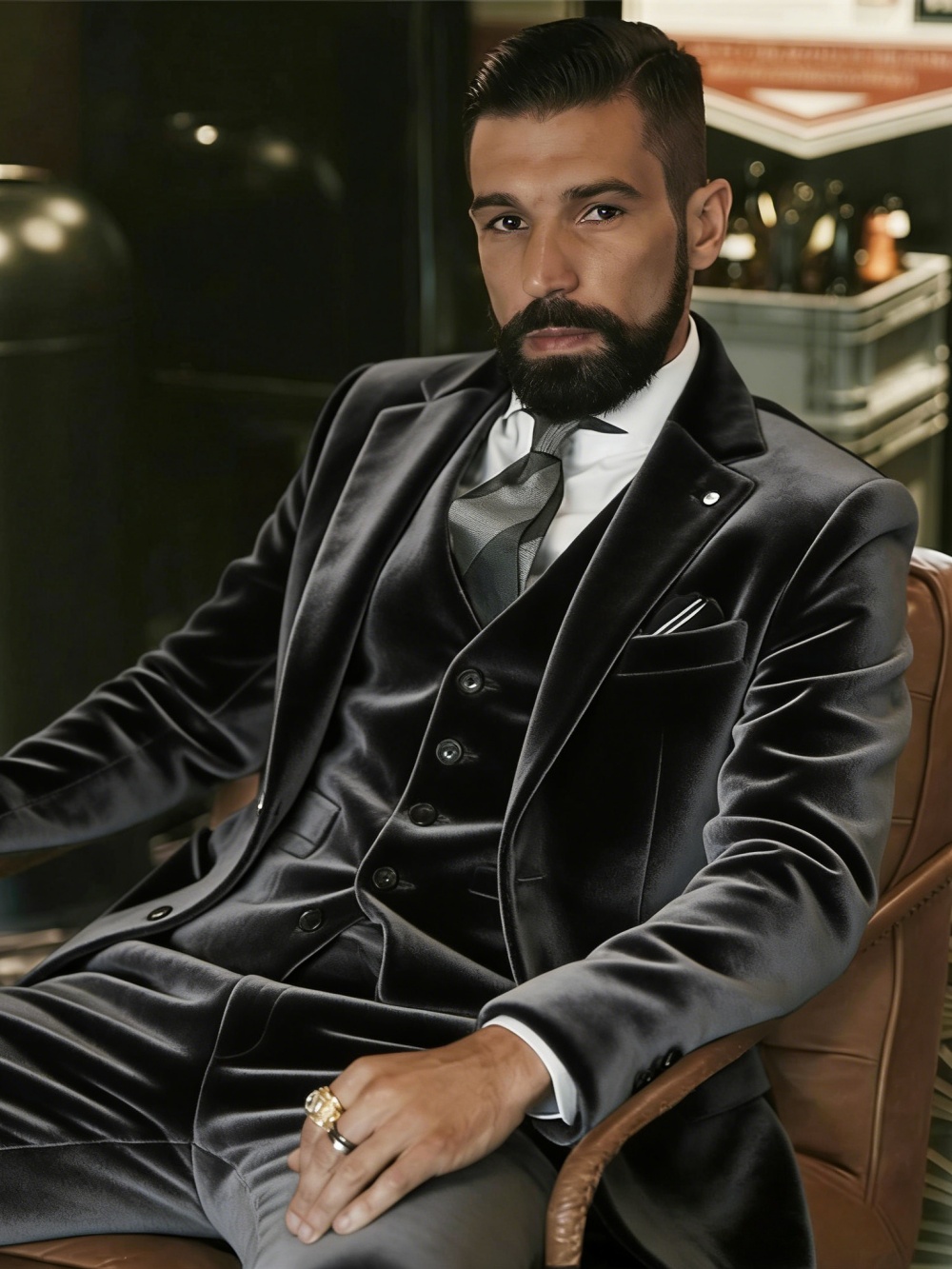남성 벨벳 정장 3피스 댄스 파티복 노치드 라펠 남성  - Men Formal Wear Outfits 리뷰 및 가격