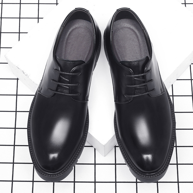 남성용 블랙 가죽 레이스업 드레스 슈즈, 두꺼운 러그  - Men Formal Wear Dress 리뷰 및 가격