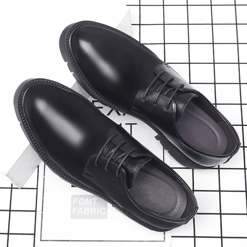 남성용 블랙 가죽 레이스업 드레스 슈즈, 두꺼운 러그  - Men Formal Wear Dress 리뷰 및 가격